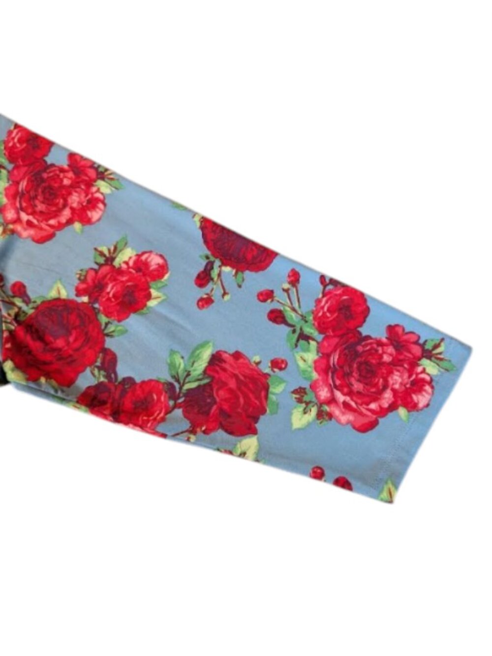 Pioneer Woman Blue Rose Floral Top XL Cottagecore Farmhouse Chic 3/4 Sleeve - Picture 6 of 7